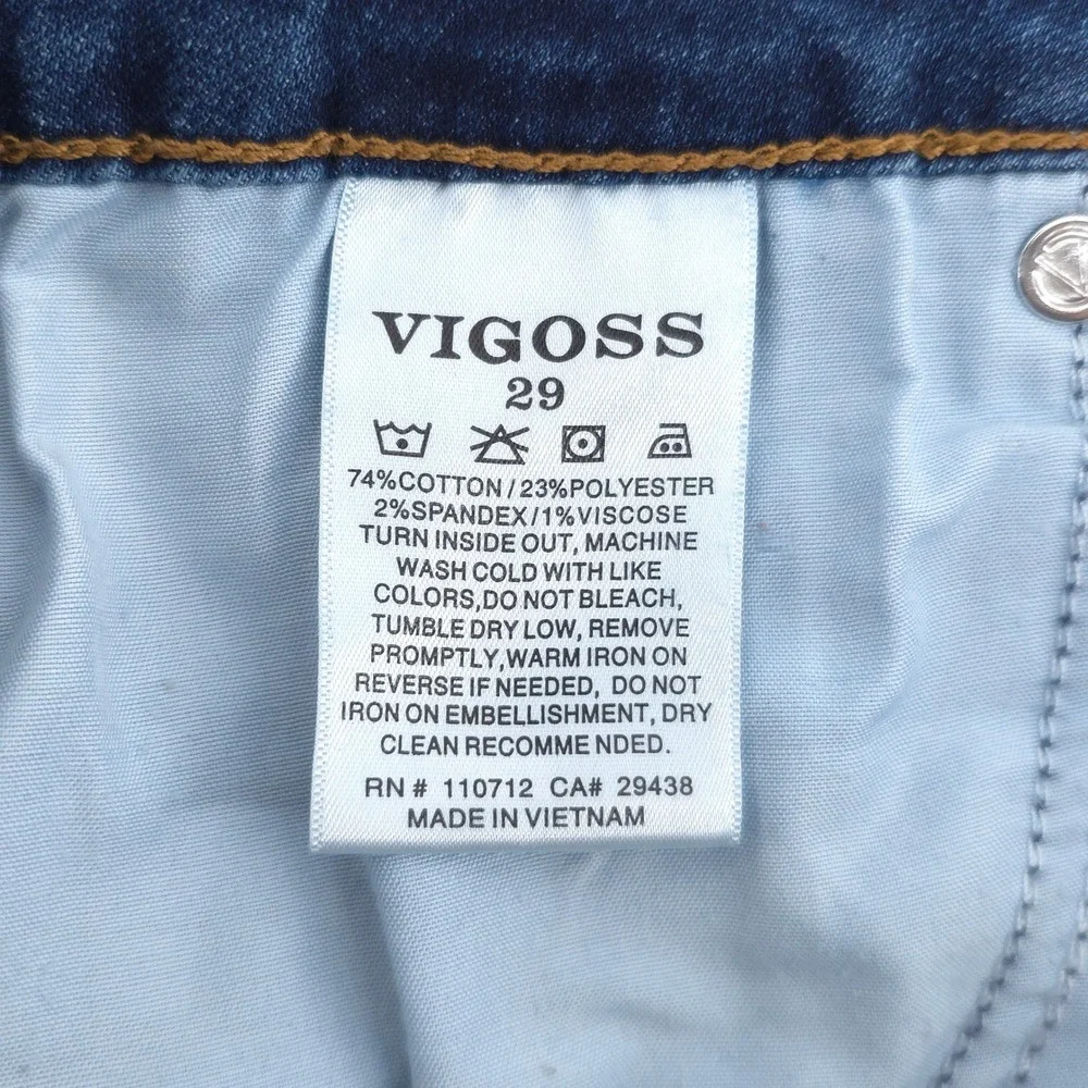 Vigoss Womens Marley Skinny Jeans 29‎ Medium Blue Casual Distressed Denim